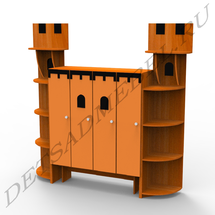 Шкафчик 4-местный Крепость со скамьей